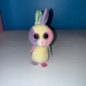 TY Beanie Boo Bloom Bunny Mini Plush 4” Pastel Glitter Eyes Easter Toy